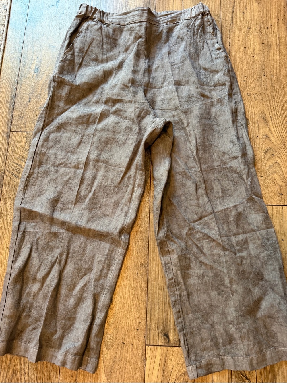 CP Shades Sausalito Pure Irish Linen Wide Leg Pants Taupe Brown medium
